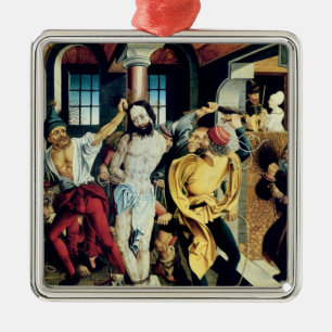 Ornement Carré Argenté La flagellation du Christ