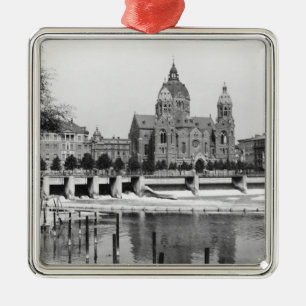 Ornement Carré Argenté La rivière Isar à Munich, c.1910