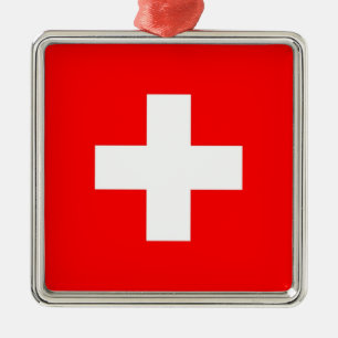 ORNEMENT CARRÉ ARGENTÉ LA SUISSE