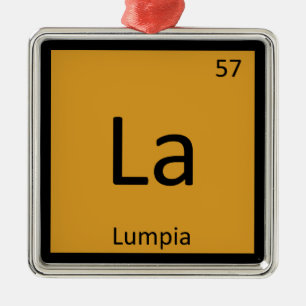 Ornement Carré Argenté La - Tableau périodique de chimie d'apéritif de