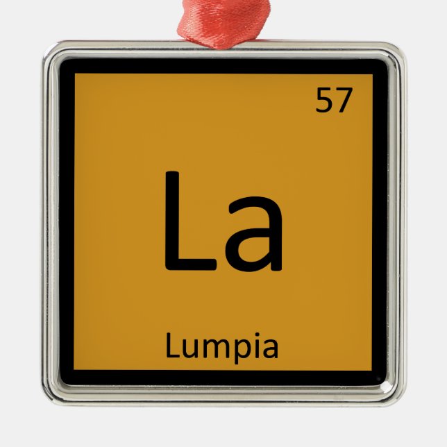 Ornement Carré Argenté La - Tableau périodique de chimie d'apéritif de (Devant)