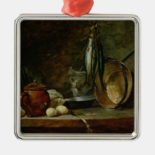 Ornement Carré Argenté La vie toujours : Menu de jour rapide, 1731