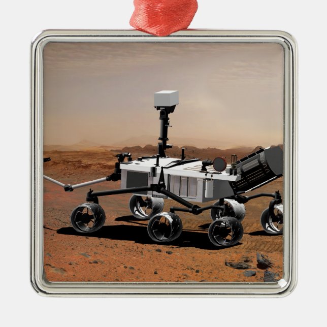 Ornement Carré Argenté Laboratoire scientifique Mars 2 (Devant)