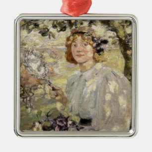 Ornement Carré Argenté L'arbre aux pommes (par Bessie MacNicol)