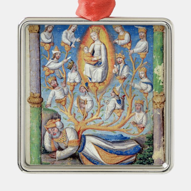 Ornement Carré Argenté L'arbre de Jesse (Devant)