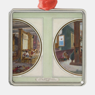 Ornement Carré Argenté L'atelier de gobelins, 1840