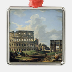 Ornement Carré Argenté Le Colosseum et la voûte de Constantine