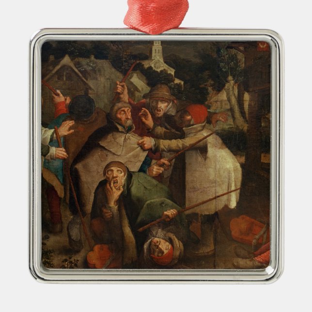 Ornement Carré Argenté Le combat des hommes aveugles, 1643 (Devant)