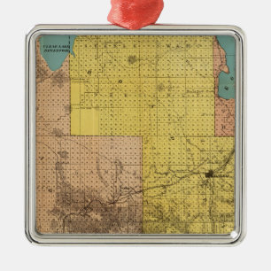 Ornement Carré Argenté Le comté de Modoc, la Californie