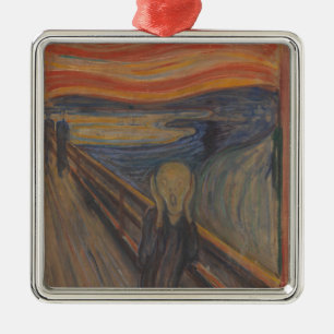Ornement Carré Argenté Le cri de la nature par Edvard Munch 1893