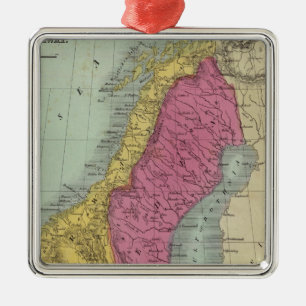 Ornement Carré Argenté Le Danemark Suède et la Norvège