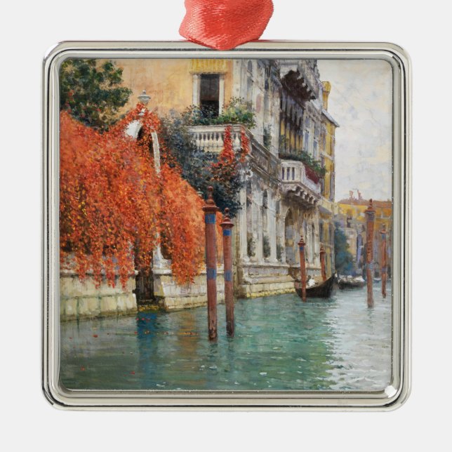 Ornement Carré Argenté Le Grand Canal à Venise (par Vincenzo Caprile) (Devant)