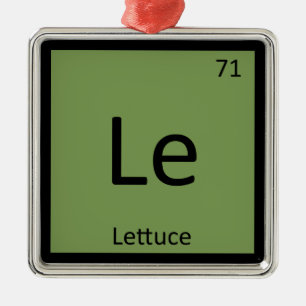 Ornement Carré Argenté Le - Laitue - Chimie végétale Tableau périodiqu