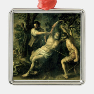 Ornement Carré Argenté Le martyre de St Bartholomew 2