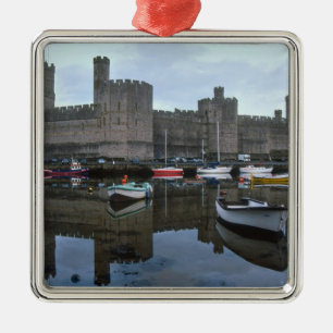 Ornement Carré Argenté Le Pays de Galles, le château de Caernarfon, l'un