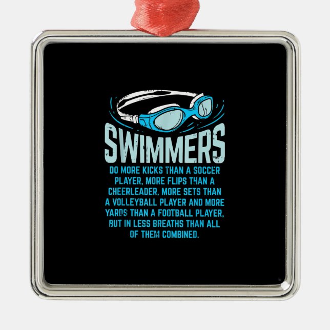 Ornement Carré Argenté Le Poison de Swimming Lover (Devant)