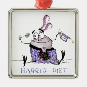 Ornement Carré Argenté le régime de haggis