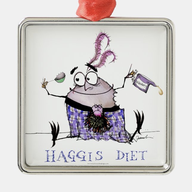 Ornement Carré Argenté le régime de haggis (Devant)