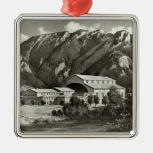 Ornement Carré Argenté Le théâtre chez Oberammergau, 1930