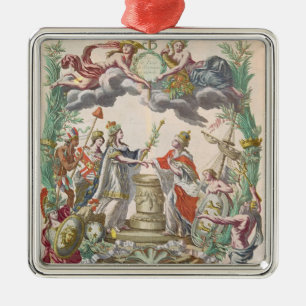 Ornement Carré Argenté Le Traité de Versailles en 1768