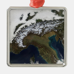 Ornement Carré Argenté Les Alpes 4