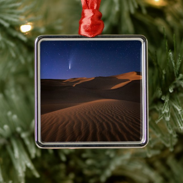 Ornement Carré Argenté Les déserts | Galaxie de dune de sable (Arbre)