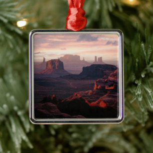 Ornement Carré Argenté Les déserts   Monument Valley Utah-Ariziona
