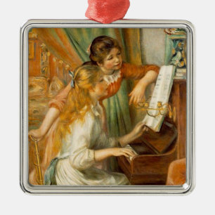 Ornement Carré Argenté ''Les filles au piano'', 1892