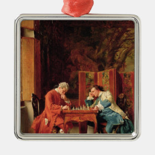 Ornement Carré Argenté Les joueurs d'échecs, 1856