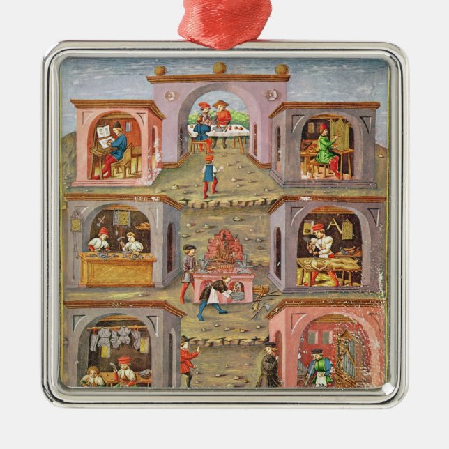 Ornement Carré Argenté Les professions (Devant)