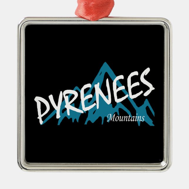 Ornement Carré Argenté Les Pyrénées (Devant)