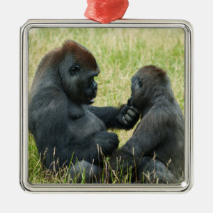 Ornement Carré Argenté L'éternel frère Gorilla