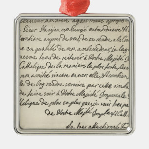 Ornement Carré Argenté Lettre de George I à Charles VI