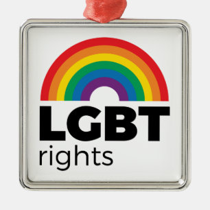 Ornement Carré Argenté LGBT Ribow