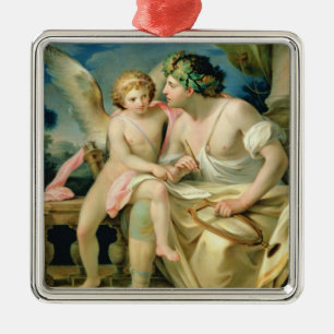 Ornement Carré Argenté L'inspiration du poète, 1785