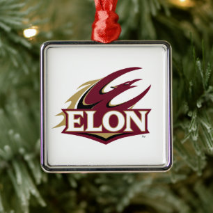 Ornement Carré Argenté Logo Elon Phoenix