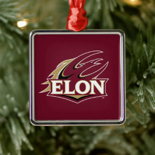 Ornement Carré Argenté Logo Elon Phoenix