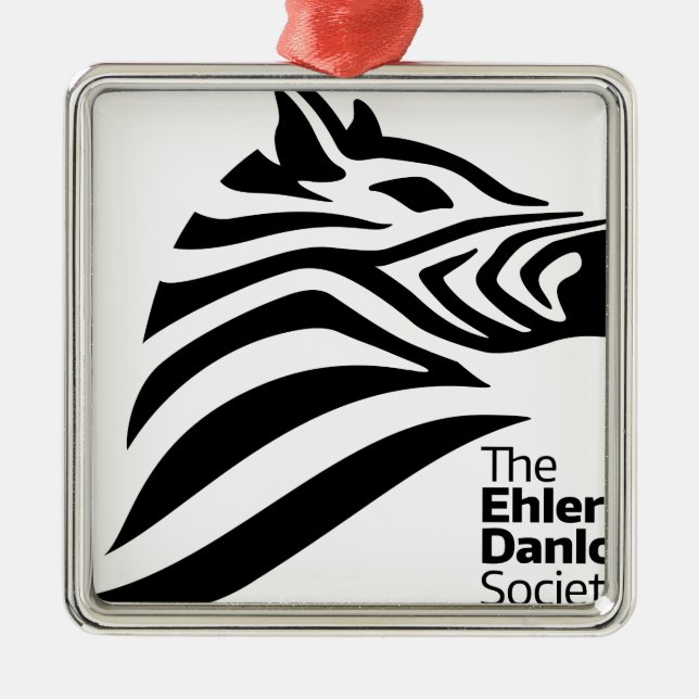 Ornement Carré Argenté Logo officiel de la société Ehlers-Danlos (Devant)