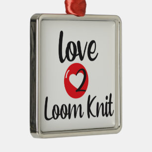 Ornement Carré Argenté Loom 2 Loom Knit