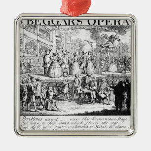 Ornement Carré Argenté L'opéra du mendiant parodié, 1728