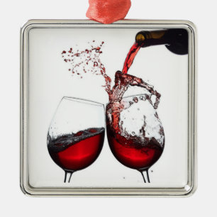 ORNEMENT CARRÉ ARGENTÉ L'ORNAMENT "LES AMATEURS DE VIN"