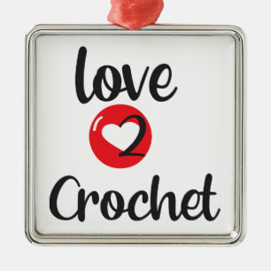 Ornement Carré Argenté Love to Crochet