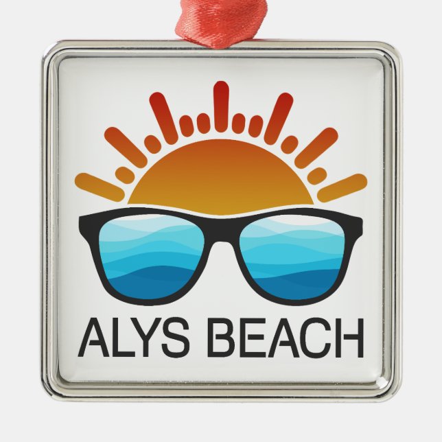 Ornement Carré Argenté Lunettes de soleil Alys Beach (Devant)