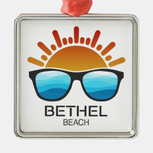 Ornement Carré Argenté Lunettes de soleil Bethel Beach Virginie