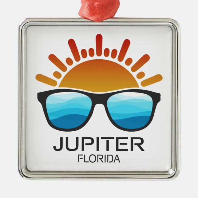 Ornement Carré Argenté Lunettes de soleil Jupiter Florida (Devant)