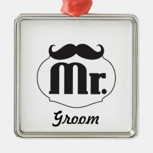 Ornement Carré Argenté M. Groom Mustache