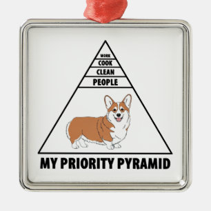 Ornement Carré Argenté Ma pyramide de priorité Corgi