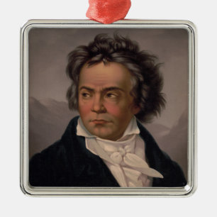 Ornement Carré Argenté Maestro Ludwig Beethoven Compositeur de musique sy