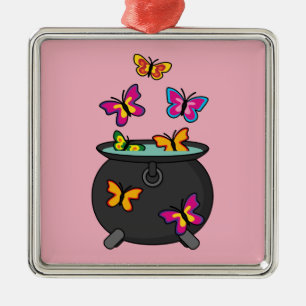Ornement Carré Argenté Magical Butterflies from a cauldron