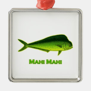Ornement Carré Argenté Mahi Mahi Fish